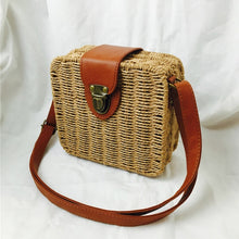 Load image into Gallery viewer, Square Round Mulit Style Straw Bag